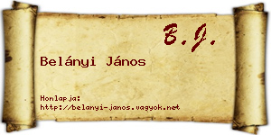 Belányi János névjegykártya