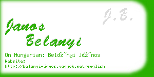 janos belanyi business card